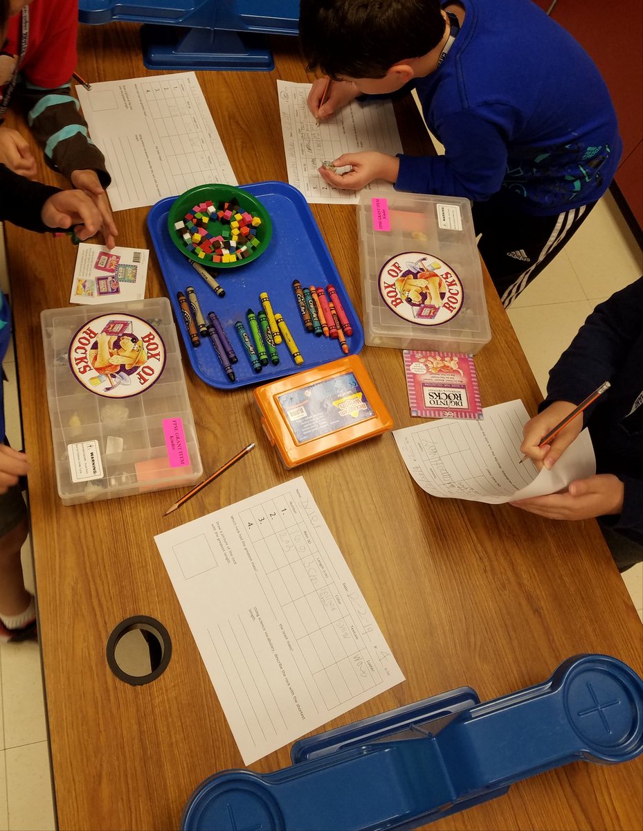 FPSEsciencelab's tweet photo. Gathering data on mass, length, texture, color, and luster. https://t.co/FVxCSSdsRR