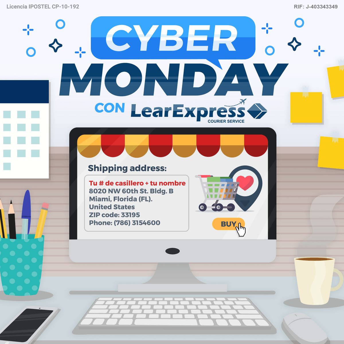 LearExpress_Pa's tweet photo. #Diciembre comienza con las ofertas del #CyberMonday! 🛒🛍 Haz las compras que no lograste realizar en #BlackFriday. ¡Envíalas a nuestro almacén y recíbelas antes de #Navidad! 🎁🎅🏼 

#LearExpress #LearTips #Status #Paquetería #Envíos #Courier #Venezuela #Aéreo #Miami #USA https://t.co/351KC4T3Yv