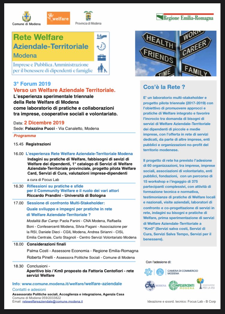 GulliverModena's tweet photo. #forumfinale #rete #welfareaziendaleterritoriale @cittadimodena Resoconto di 3 anni di attività, analisi dei risultati e discussione sulle prospettive future - ora gli interventi della #assessora #regioneEmiliaRomagna @PalmaCosti e della #assessora #comunedimodena #robertapinelli https://t.co/IOh9Cc7i4U