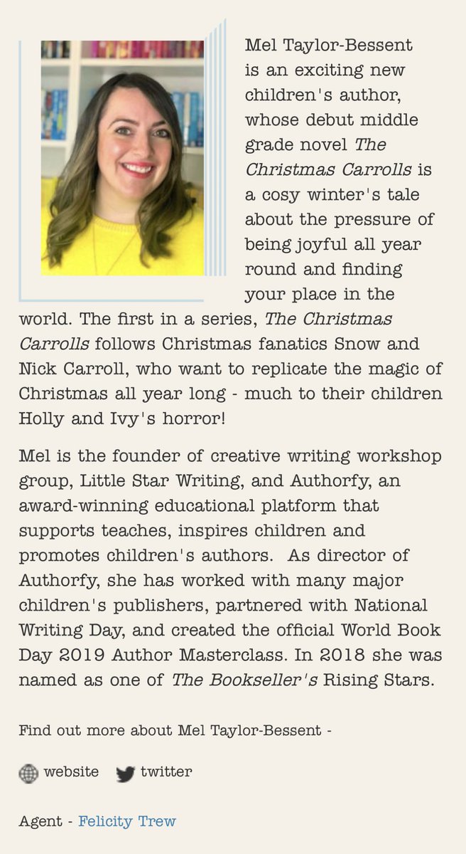MelTBessent's tweet photo. ✨✨✨EXCITING NEWS!✨✨✨

Guess whose got an agent!? 🙋🏻‍♀️

I am OVER THE MOON to announce I’ve been offered representation by @FelicityTrew from @CarolineAgent agency &amp; I can’t wait to reveal more about the middle grade series I’m working on!

Info here: https://t.co/bDN4vPKOJo https://t.co/9y9TwW3QUA