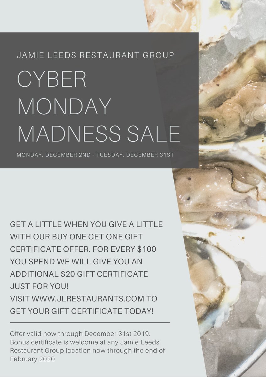 Shuck yeah, it’s #CyberMonday !  Click the link below to receive your bonus gift certificate TODAY
bit.ly/hanksgiftcards
