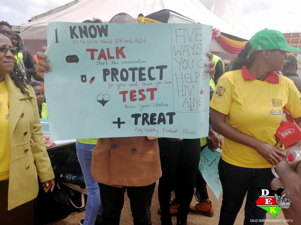 dek_kenya's tweet photo. DEK members during the 2019 World AIDS Day function. The team participated in the mass awareness campaign which emphasized 5 key-points to end the HIV pandemic:
1.KNOW
https://t.co/vzfkJZCDUN
3.PROTECT
4.TEST
5.TREAT https://t.co/DOMUzU6iGn