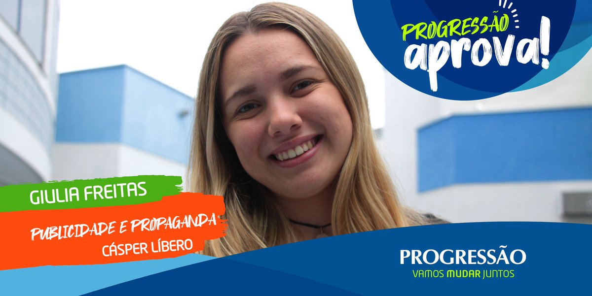 progressao's tweet photo. #ProgressaoAprova | A Giulia Freitas é aluna do Extensivo da unidade Taubaté e garantiu sua vaga no curso de Publicidade e Propaganda da Cásper Líbero! Parabéns, caloura! ♥
#VamosMUDARjuntos #progressao #poliedro #casperlibero https://t.co/S6KyNsNYTt