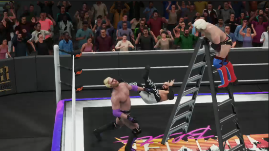 ParamountCAW's tweet photo. Three men battle it out up in the air to pull down the dangling Prestige Championship. Will Drake retain yet again? Will Silver finally claim the belt he's sought after since Episode 1? Or will Pete sneak his way into becoming the new champion? #MWASummerBlitz https://t.co/qMXIA4ToWt