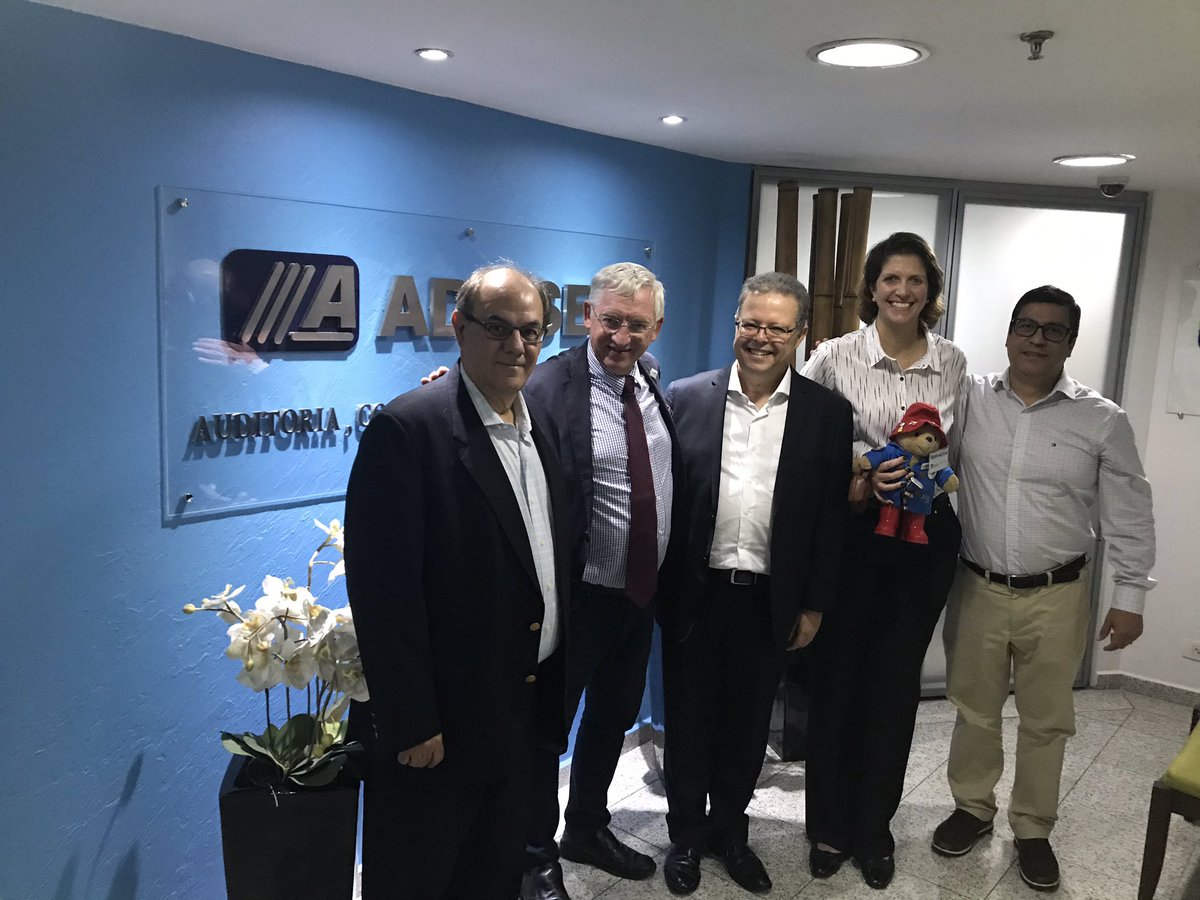 Continuing his journey to <a href="/DFK_Intl/">DFK International</a> offices worldwide, #Dfkmascot #paddington bear was in São Paulo today, meeting friends at VACC and Adviser, Brasil