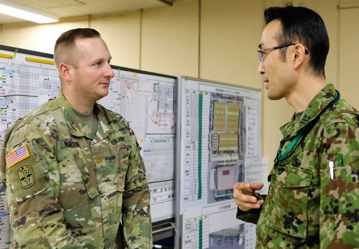 Soldiers with 10th Support Group (SG) and 35th Combat Sustainment Support Battalion (CSSB) are working together, alongside their Japanese counterparts, to coordinate life support for incoming Soldiers participating in exercise Yama Sakura 77 on Camp Asaka, Tokyo.