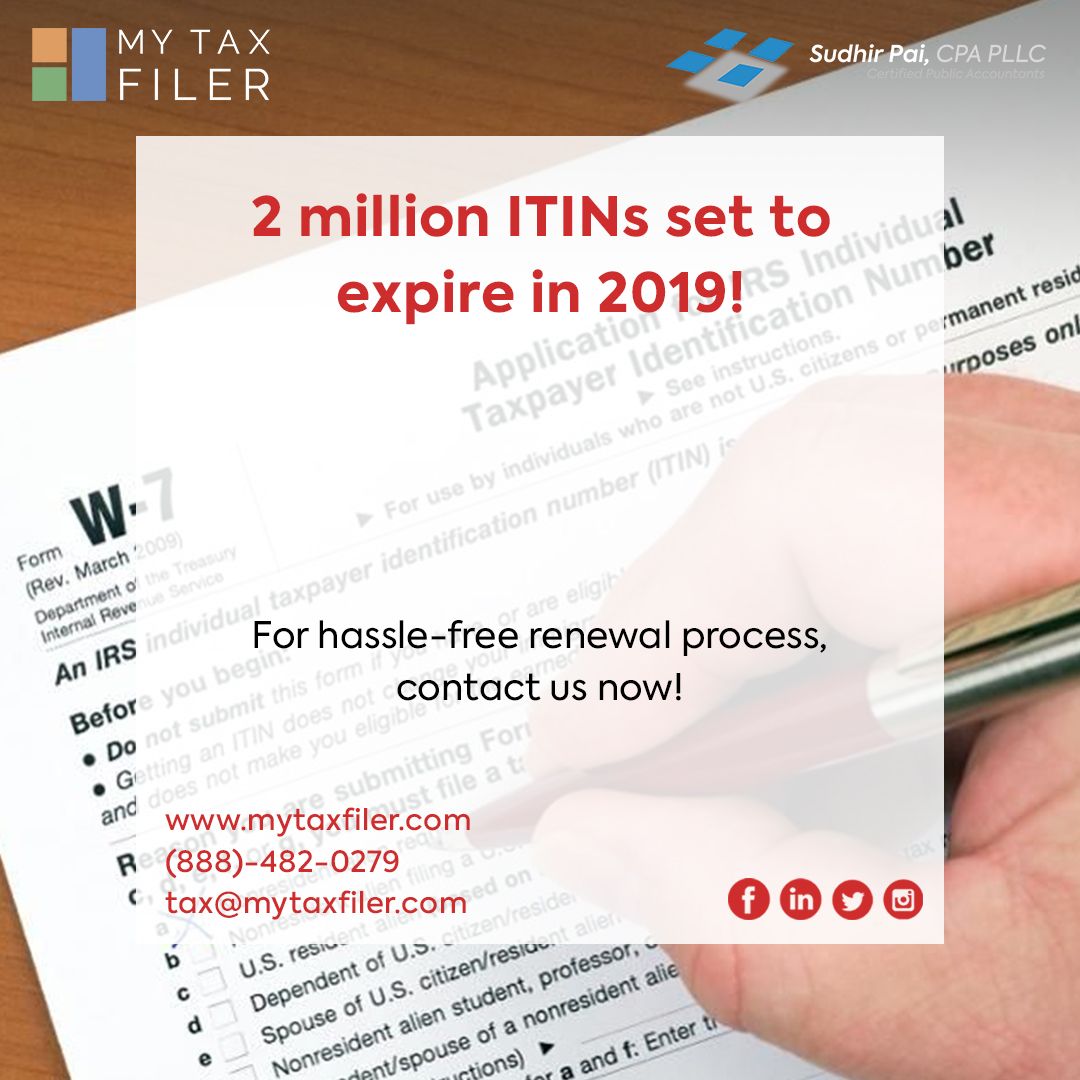 Renew your ITIN before it’s too late. Taxpayers who fail to renew an ITIN before filing a tax return next year could face a delayed refund and may be ineligible for certain tax credits. Learn how to renew ITIN by reading our blog:
buff.ly/32ePNoP 
#MyTaxfiler #IRSUpdates