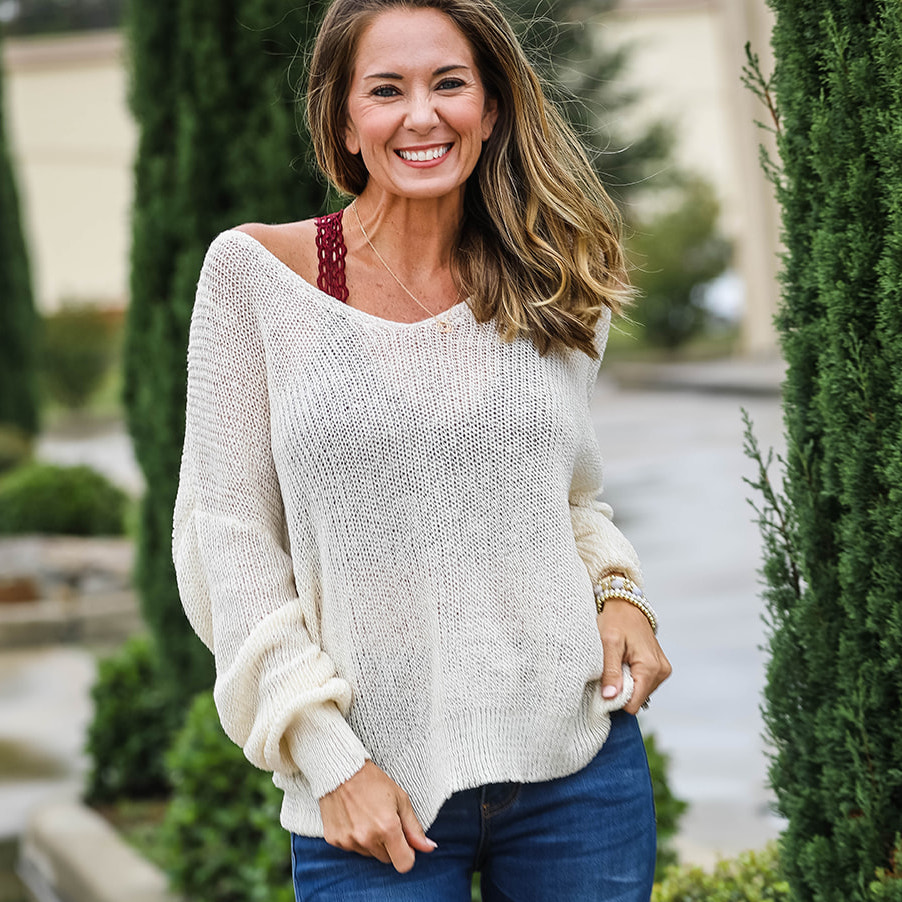 Baker is the must-have sweater this season, with an adorable twist back detail!✨ Grab this one 25% OFF TODAY ONLY with code: CYBER25 at checkout! #cybermonday #sweaters #asherkate  asherkate.com/products/baker