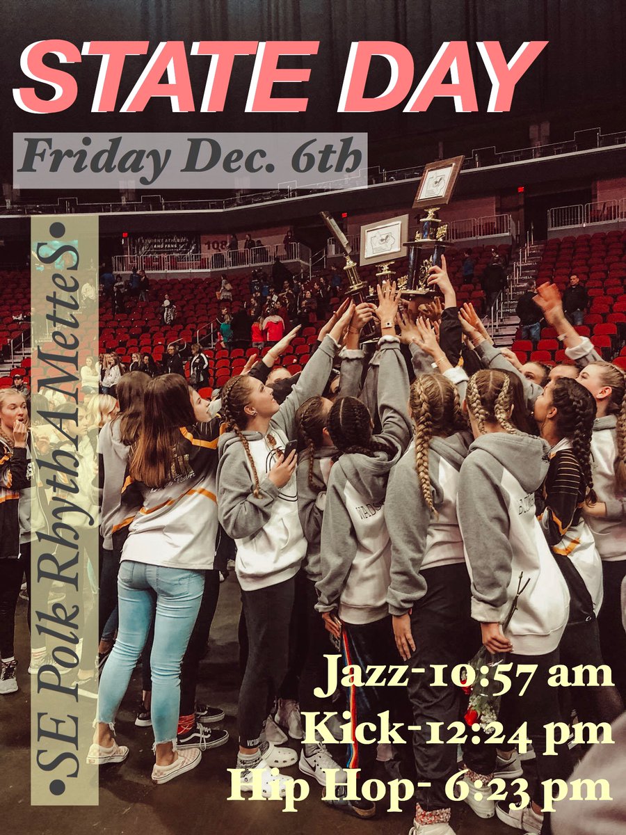 STATE WEEK!!🤩 Come out to The Well on Friday to support your SE Polk RhythAMetteS!! You won’t want to miss it 😉🖤🐏 #howmanydaystilstate