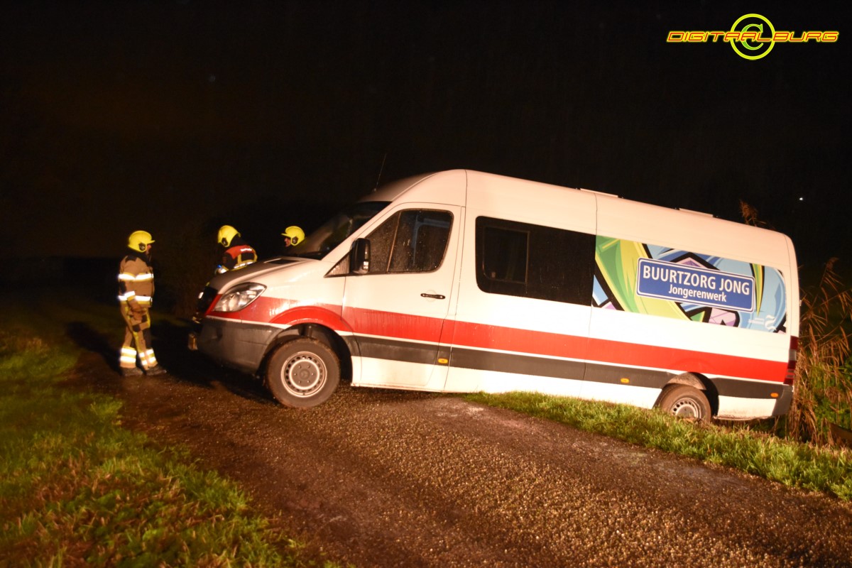 Chauffeur bestelbus vergist zich in de breedte van de weg -..