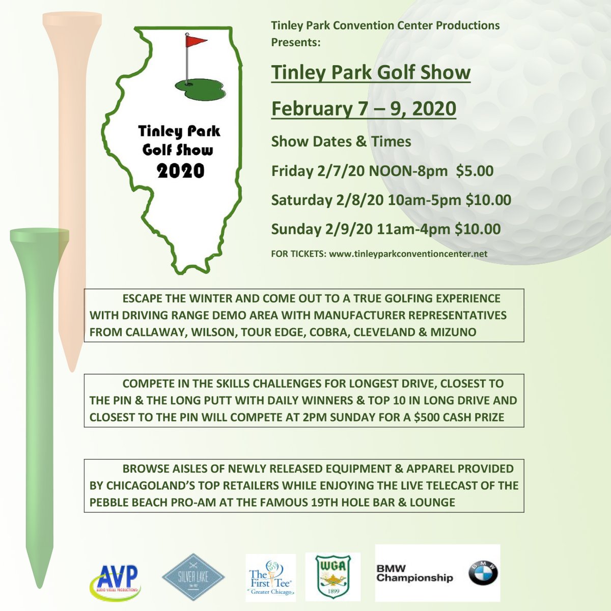 Schedule your mid-winter stretch & think spring as you escape, compete and browse at the @TinleyParkCC coming up in February! #VisitSouthland, #EnjoyIllinois, #GetOutside, #TinleyPark, #Golf