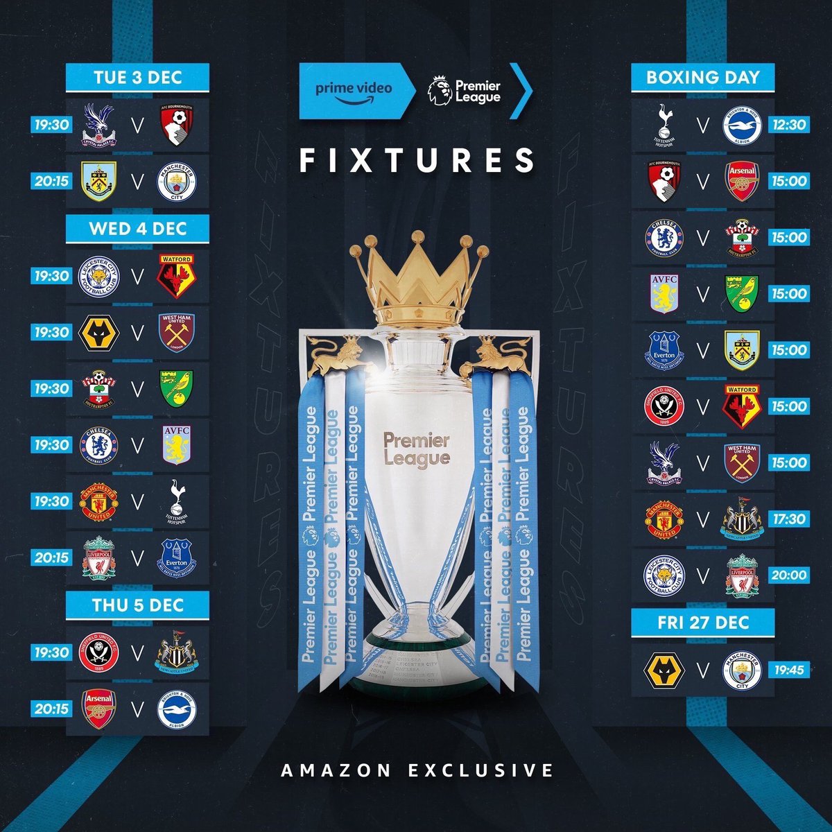 We have got you sorted this December, watch all these games live here!! ⚽️🏆