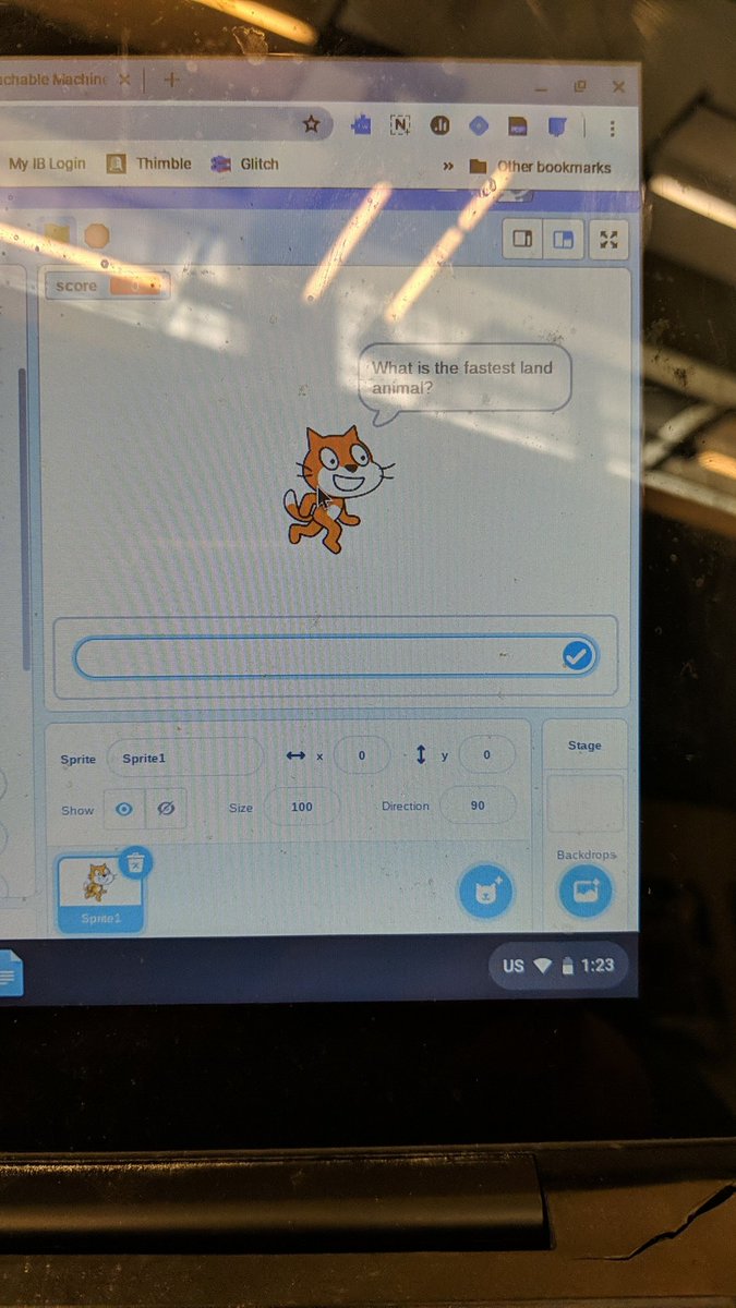 katzg161's tweet photo. Just coded a scratch quiz and introduced variables @KidsCoding https://t.co/yEh6FrPBgt