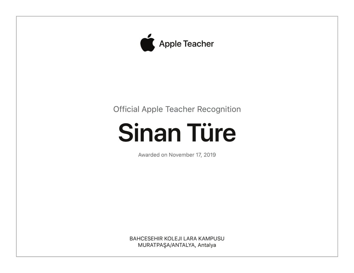 Apple Teacher Eğitimini tamamlayarak artık Apple Öğretmeniyim🎈
#appleteachercertified 😍
#appleteacher 🕺
#kisiselgelisimegitimleri