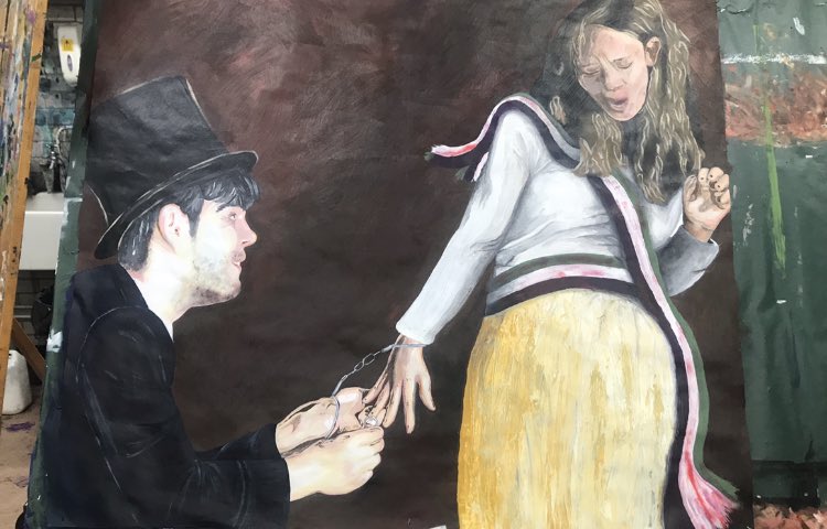 Creatabl_x's tweet image. 𝟐𝟕 • 𝟗 • 𝟏𝟗 ~ 𝟐 • 𝟏𝟐 • 𝟏𝟗
Piece on female equality in acrylic on brown paper &amp;amp; development -
1m x 1.3 m
2 months and 5 days⏳
#art #artstudent #artalevel #acrylic #drawing #paint #acrylicpaint #equity #feminist #feminism #equality #renaissancestyle #suffragettes