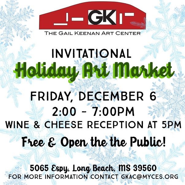 Coast_Episcopal's tweet photo. Shop fine art by some of your favorite #Mississippi Gulf Coast artists just in time for #ChristmasGift giving!  Art Market at GKAC in Long Beach is this Friday. #MSCoastLife @msgulfcoast @SeeCoastalMS #myces https://t.co/qHq5yj7qOe