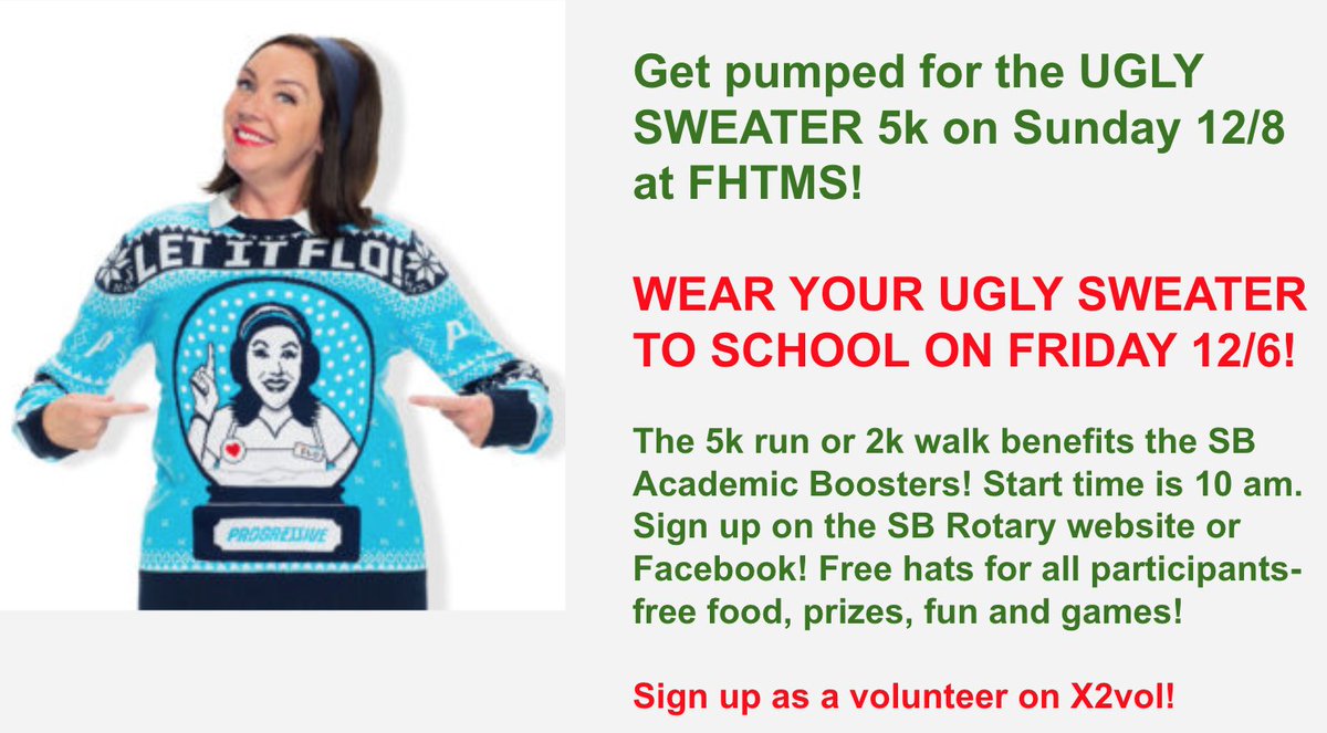 It's on! The Ugly Sweater 5K on Sat. Ugly Sweater Day <a href="/SBHSVT/">South Burlington (VT) HS</a> on Friday!  (Runners, walkers, and volunteers needed!)
