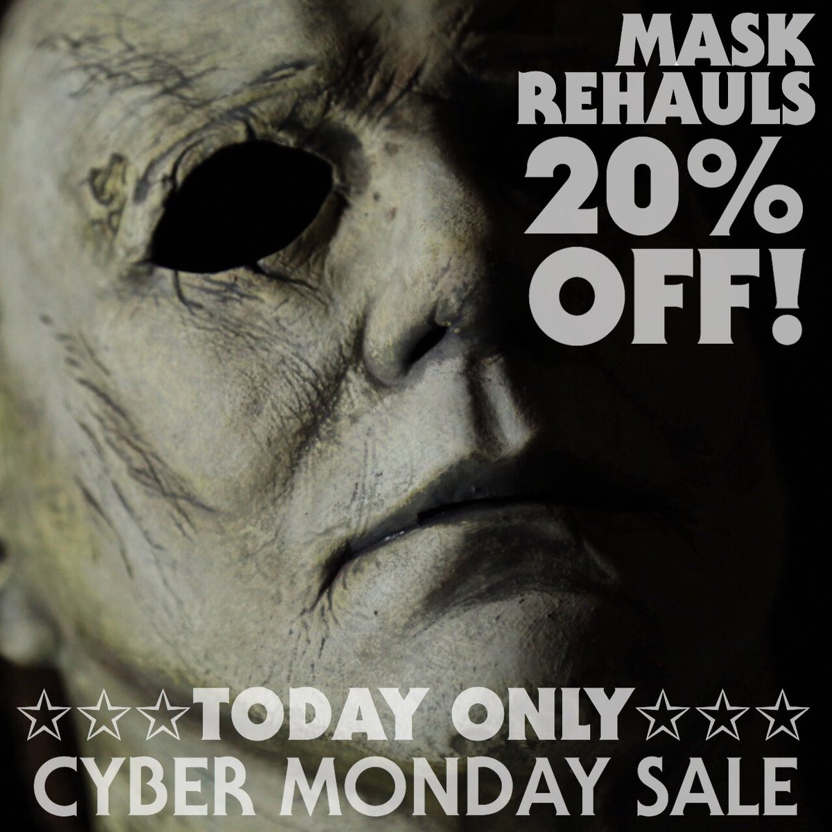 skrapz's tweet photo. CYBER MONDAY SPECIAL! https://t.co/DaqlhfO5zs TODAY ONLY!!! 
#Mask #Rehaul #MichaelMyersMonday #MyersMask #MichaelMyers https://t.co/N0ohU7eHtd