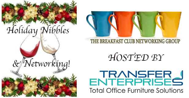 TransferCT's tweet image. Nibbles &amp;amp; Networking at Transfer Enterprises in Manchester! Wed, Dec. 4th, 5PM – 7PM.
Join us for some holiday cheer, networking and learn more about The Breakfast Clubs. Delicious nibbles by Allez Catering, wine and beverages included. Cost: $25 pp; tedesk.com/about/events/