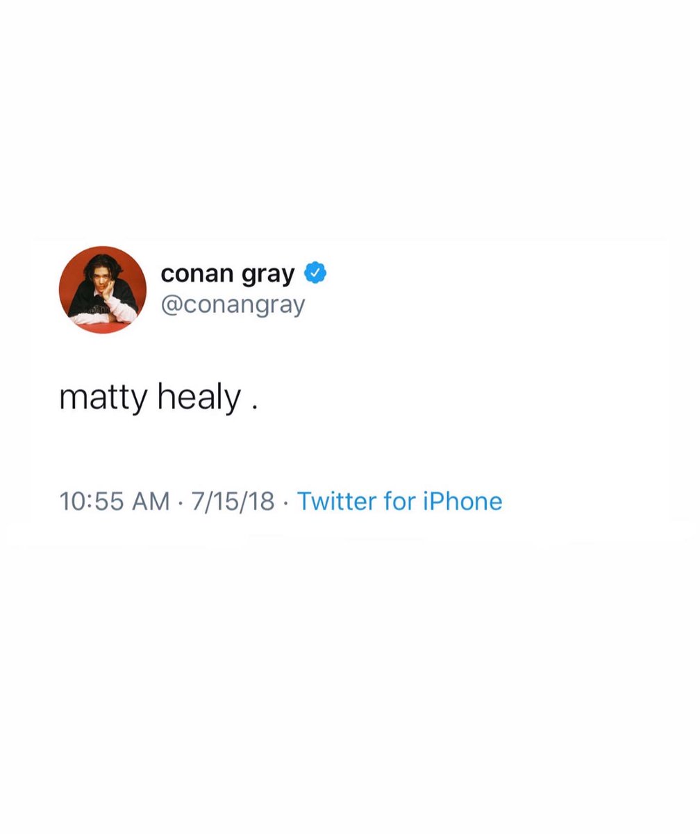 conangray's tweet photo. “matty healy” - conan gray, 2018

(i stand by my statement) @the1975 https://t.co/LLHwn8c8U9