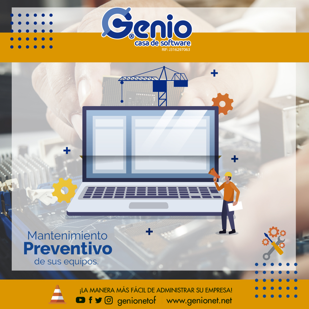 Optimiza la vida útil de tus equipos:

1- Liberar de Polvo  
2- Memoria Ram  
3- Anti-Virus
4- Corregir Errores de Registro
5- Desfragmentar Disco Duro

#SOMOSGENIO