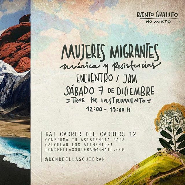 👍 Amigas. Las dejo invitadas para este sábado 7 al encuentro Mujeres migrantes, música y resistencias que organiza el proyecto @dondeellasquieran .✊
Es un espacio de  reflexión activación de redes y por supuesto habrá también una jam. 
Ojo👁 que el espacio es no mixto, es dec…