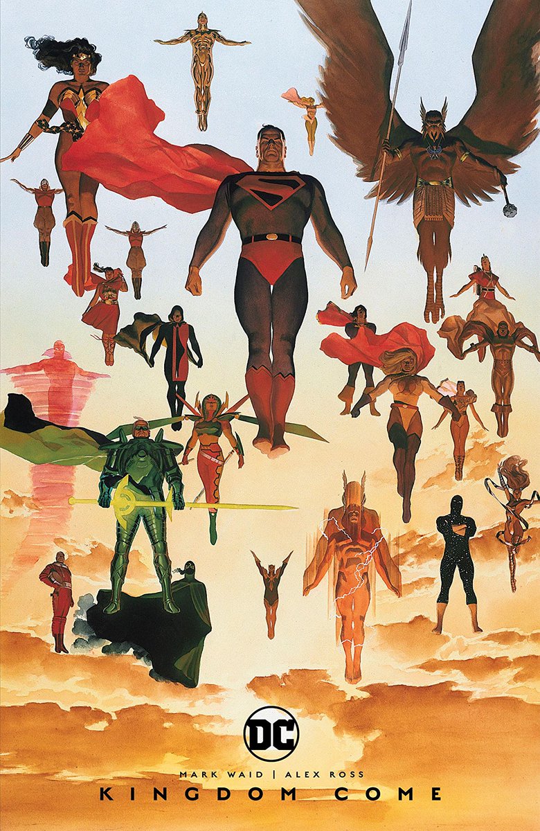 100. KINGDOM COMEBy  @MarkWaid,  @thealexrossart,  #ToddKlein,  #DanRaspler,  #JohnCunningham,  @PeterJTomasi,  #JebWoodard,  @thegalorian,  @SteveCook1 and  #MoniqueNarbonetaOne of the holy grails of DC Comics tales.A masterpiece.