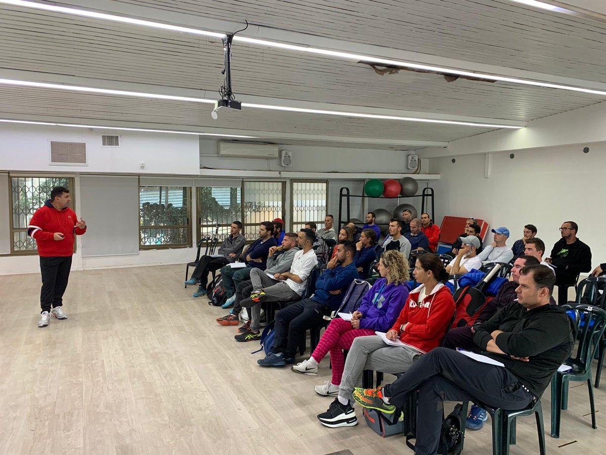 juanma_esparcia's tweet photo. GPTCA course in Israel. First day highlights. It has been a great day full of interesting clases. Alberto Castellani, Avi Kowalski, Juan Manuel Esparcía and the visit of former ATP top 20 Amos Mansdorf @gptca @atptour https://t.co/CELt39G2TS