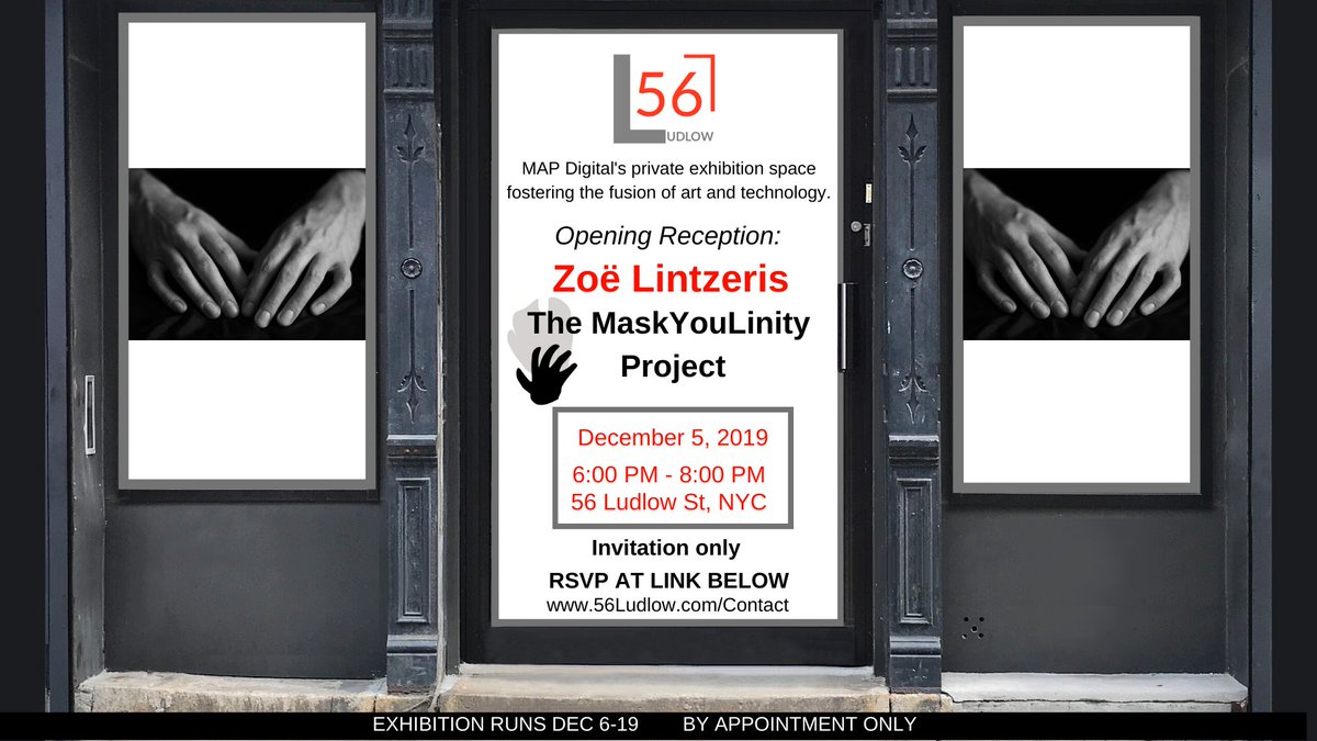 maryannpierce's tweet photo. Please join us for the opening of #MaskYouLinity Project by Zoë Lintzeris on Thurs., 5-Dec from 6:00 to 8:00 PM @56Ludlow (Grand). Reg: https://t.co/9rFB27g2ID https://t.co/OqFNs1ETi9