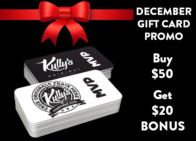 Looking for a one-stop shop to finish off your Christmas shopping? We're it!!  For the month of December, when you purchase $50 worth of Kully's Gift Cards you will receive an additional $20 Gift Card FREE!  #tistheseason #mvp #giftcards #perfectgift #kosb #niagarashomeforsports