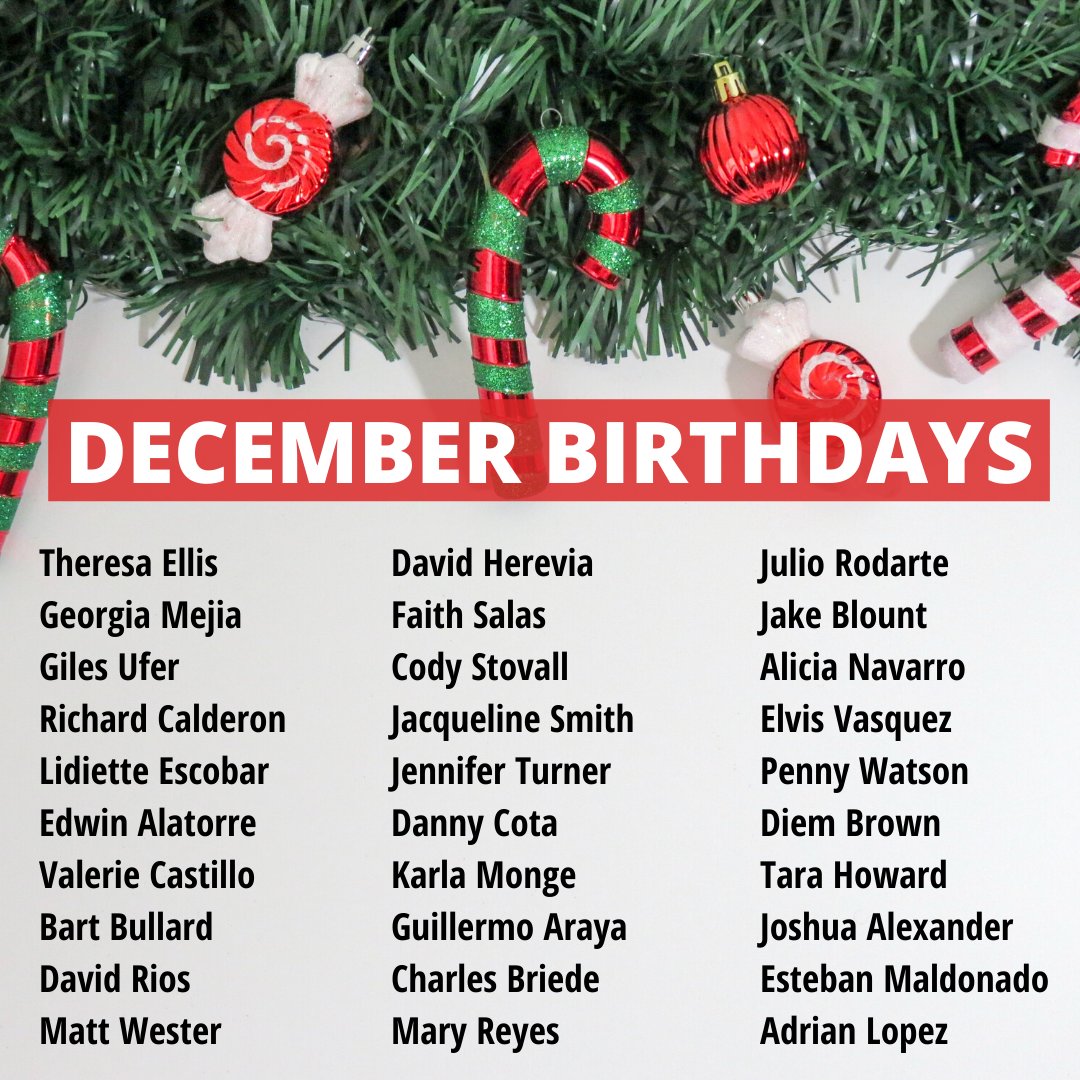 pegasus_dallas's tweet photo. Happy birthday to all of our team members celebrating a birthday this month! Wishing you a day full of happiness and a year of blessings and success! #PegasusLogisticsGroup #PegasusCulture #December #Birthdays #TheDifferenceIsFun https://t.co/qs8tg9SBvg