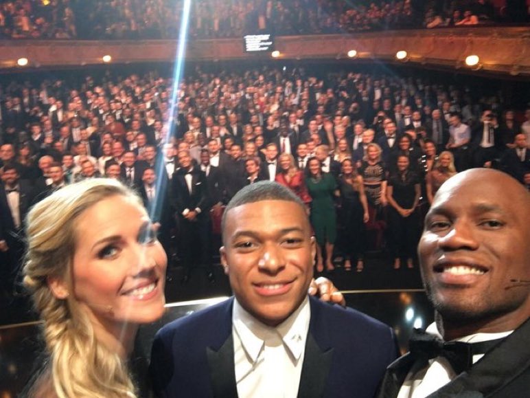 Didier Drogba: "10 years ago after Chelsea vs Barcelona, a child came to me and wanted to take a picture. That day I said no because of the disgraceful refereeing decisions. I learned that the child was Kylian Mbappe. I want to pay my debt now." #BallonDor