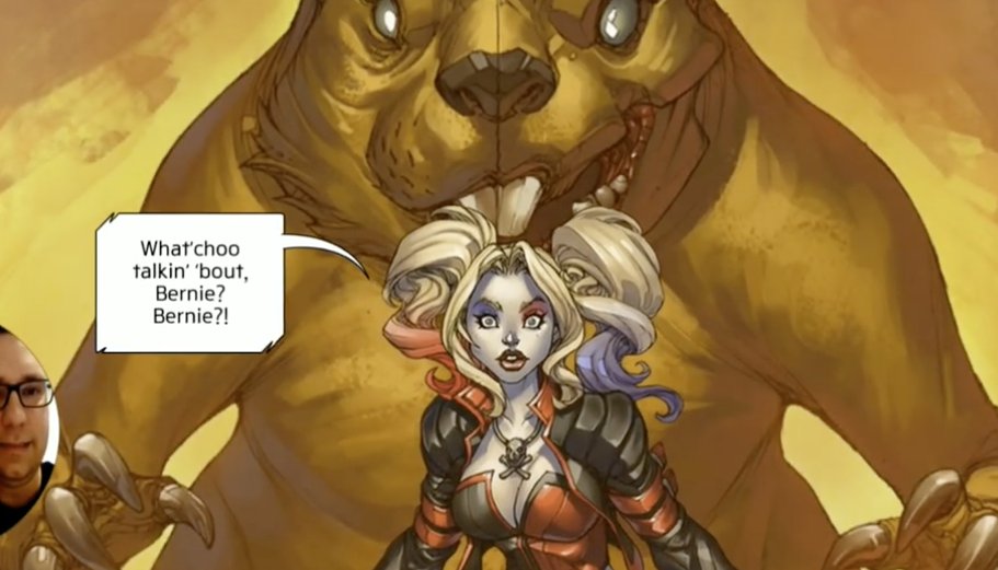 jpalmiotti's tweet photo. #DCUNCHAINED mobile game having some fun with BERNIE the beaver from Harley Quinn. https://t.co/OEoz5CtKZU