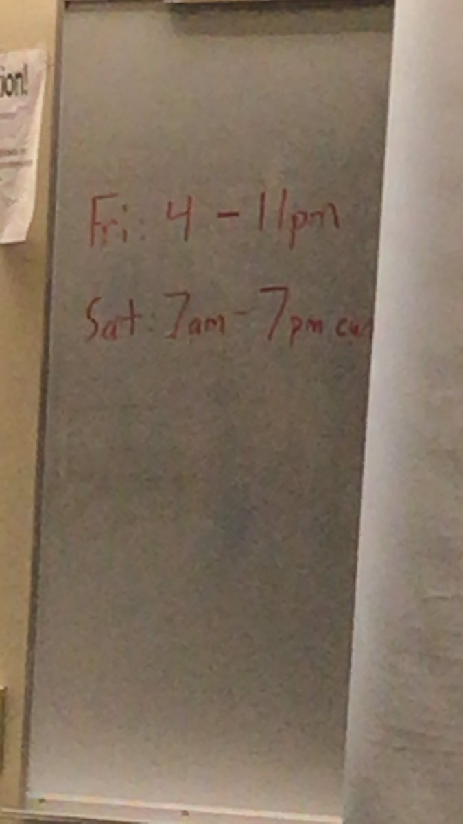 New times for the Lock Out! Make sure to bring snacks for Saturday cast and crew!