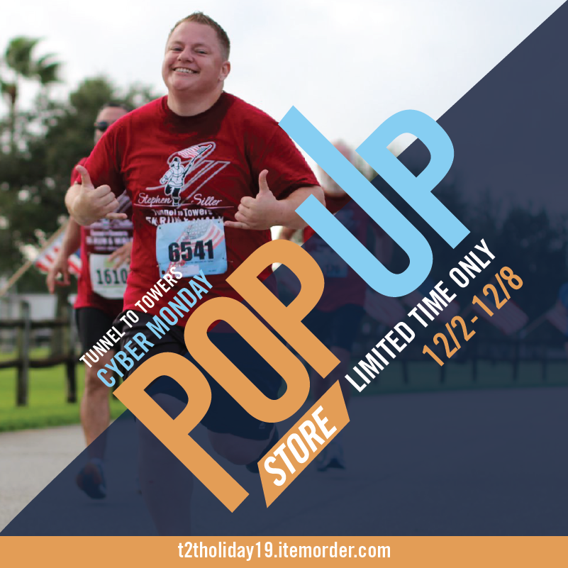 The #Tunnel2Towers <a href="/marathon80/">Marathon Sportswear</a> Pop-up Store is now open just in time for #CyberMonday! Get your hands on exclusive Tunnel to Towers gear - but act fast! The shop is only open for a limited time! t2tholiday19.itemorder.com