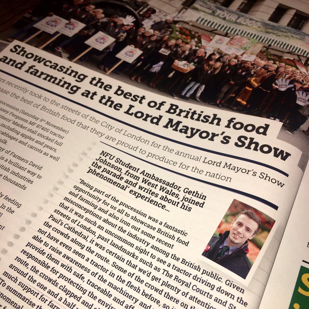 Summarising the extraordinary experience that was the  #LordMayorsShow in this months ‘Farming Wales’ for @NFUCymru 👨🏼‍🌾🚜🏴󠁧󠁢󠁷󠁬󠁳󠁿 The true story behind British produce, unlike most of the misleading press releases found in the press these days🤦🏻‍♂️  #BackBritishFarming #NiYwFfermioCymru