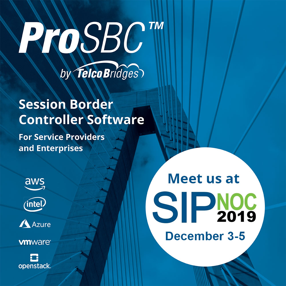 TelcoBridges's tweet photo. Going to VA for #SIPNOC? Let's chat! We can tell you all about our #virtual #ProSBC, book a meeting now at https://t.co/ZUtn1wxAmm
#SIPNOC2019 #cloudSBC #VoIP #carrier #callcenter #VMware #Openstack #AWS #MicrosoftAzure https://t.co/h5nTWsZKsV
