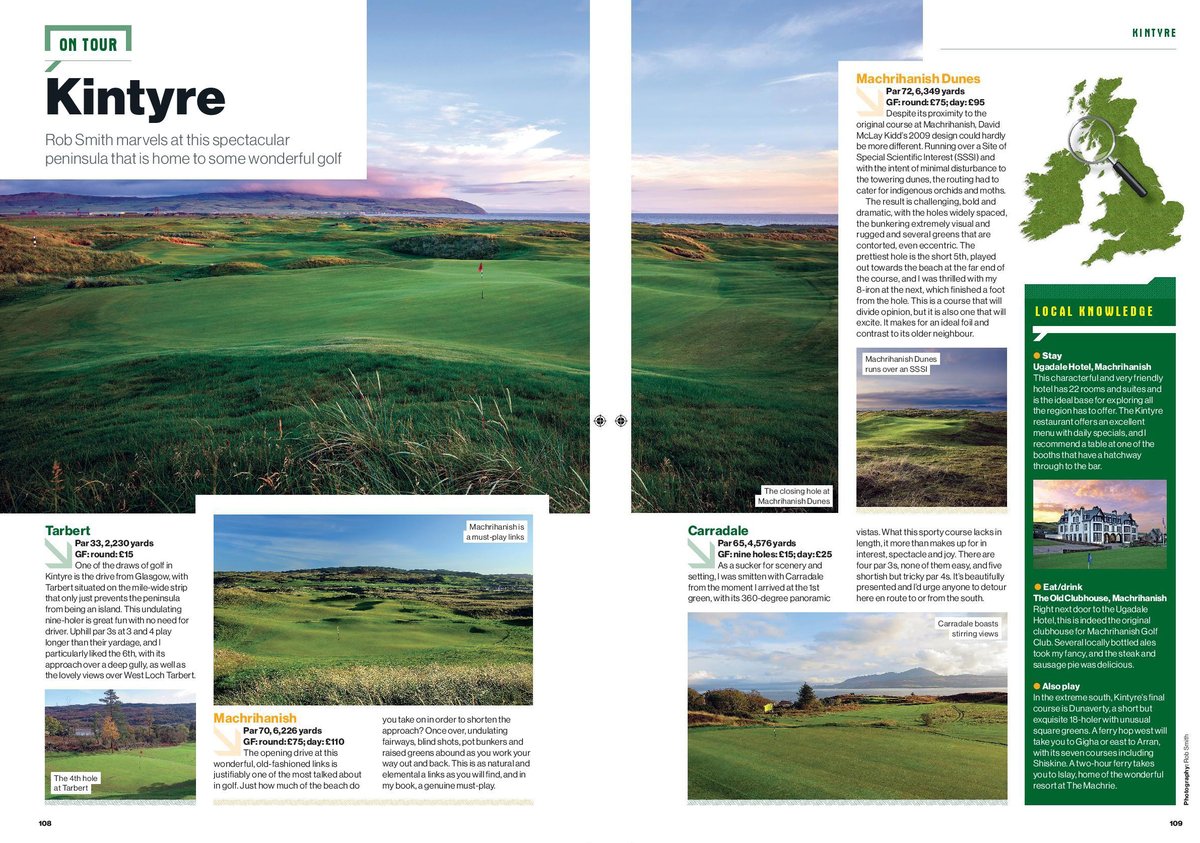 My extremely enjoyable October trip to Scotland's sensationally lovely south-western peninsula and four of its beautiful courses with @JezzEllwoodGolf is in the all new/January @GolfMonthly, out now !