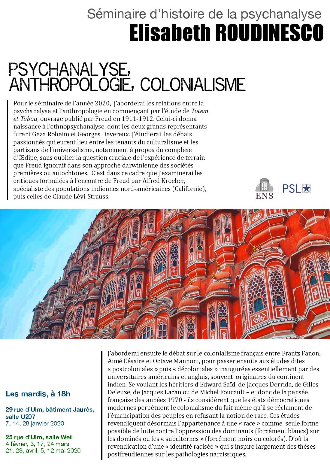 Elisabeth Roudinesco Seminaire D Histoire De La Psychanalyse 19 Paris