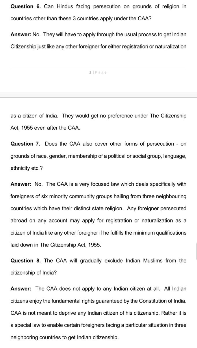 Govt releases FAQs on #CAA
