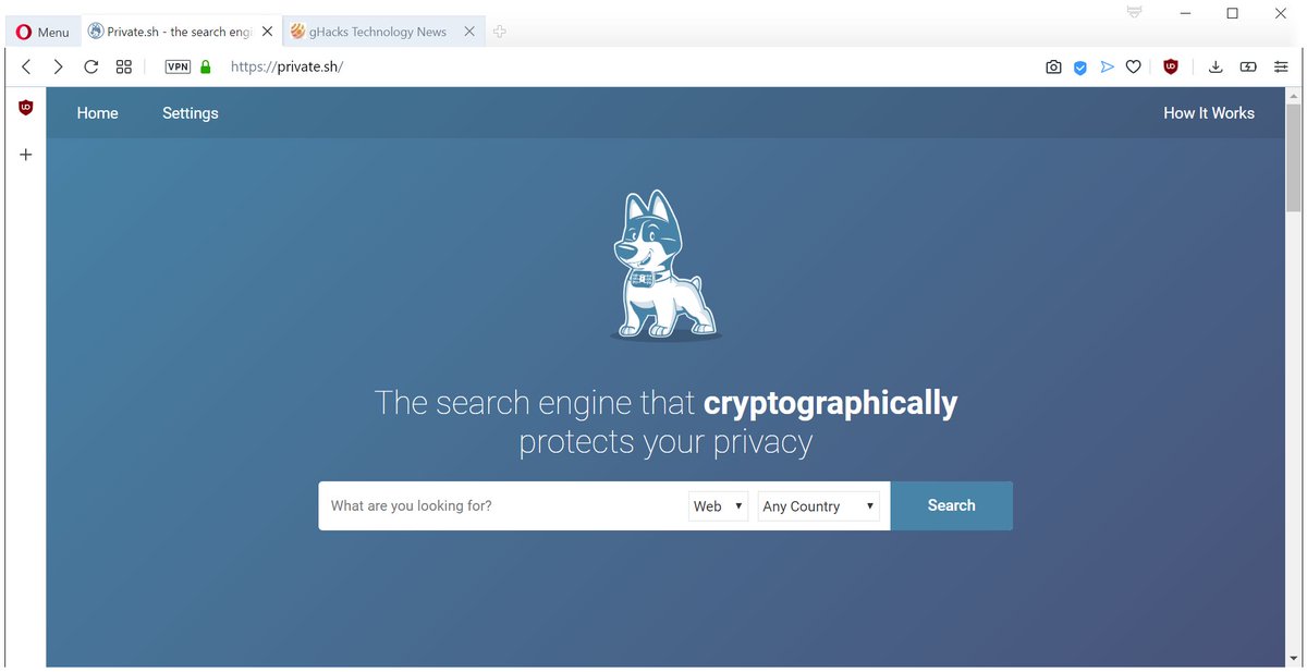 ghacks's tweet image. Private.sh Privacy Search Engine first look #privacy #search #privateinternetaccess

ghacks.net/2019/12/17/pri…