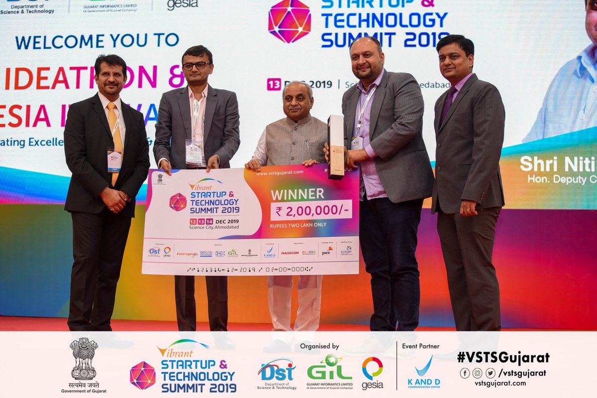 Congratulations to Floatbot.ai for winning IDEAThon 2019 (FinTech Category) at #VSTSGujarat.

Here's them being awarded by Nitin Patel, Hareet Shukla, Divyesh Doshi and Maulik Bhansali.