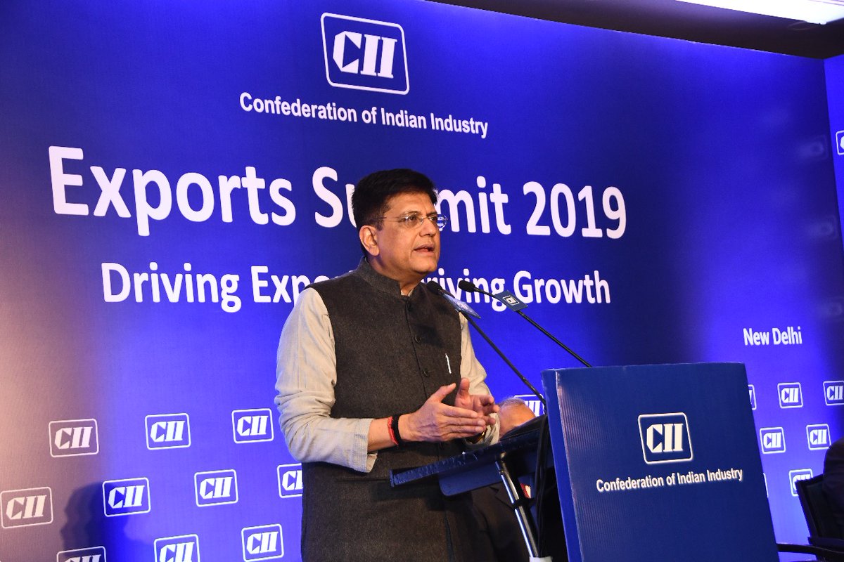 FollowCII's tweet photo. .@PMOIndia is keen that each of our embassies have a representative from Indian states as well so that there is greater understanding&amp;access to state level policies for our investors abroad. ~ @PiyushGoyal, Hon. Min. of Commerce&amp;Industry &amp; @RailMinIndia at #CIIExportsSummit #EoDB https://t.co/CMa6IQh82I