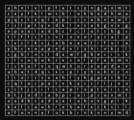 Physiological find-a-word.
The first three words you see will describe you