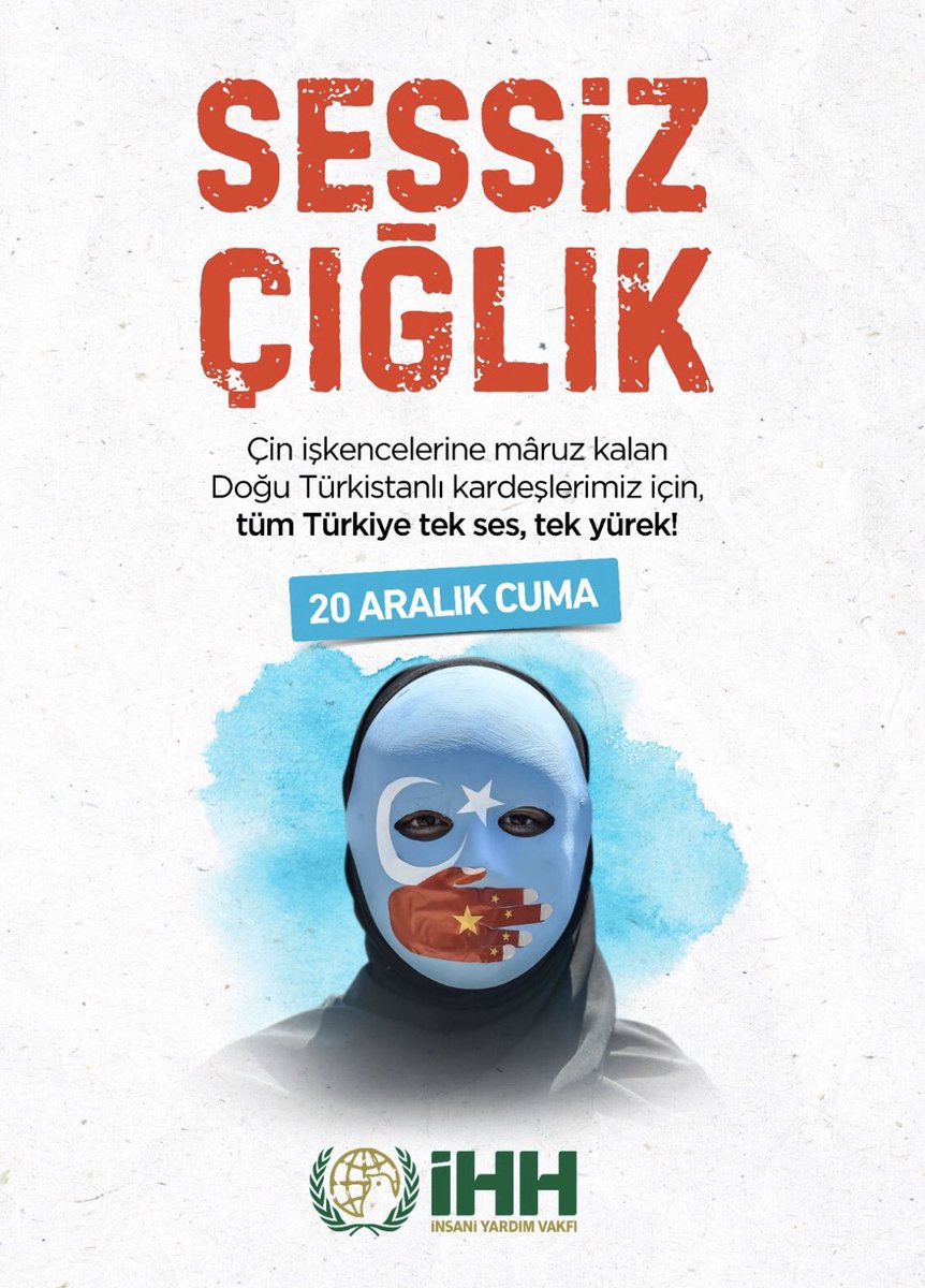 serkannergis's tweet photo. İHH olarak Cuma günü İstanbul’da Doğu Türkistan için büyük bir yürüyüş organize edeceğiz... ‘Sessiz Çığlık’ başlığı altında gerçekleştirilecek yürüyüş için yer ve saat açıklaması en kısa zamanda yapılacaktır... Şimdiden herkese duyurmuş olalım... https://t.co/qgK7iSZzgq
