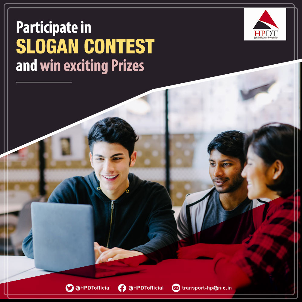 Here is the golden opportunity to participate in the ROAD SAFETY SLOGAN CONTEST. Hurry up!

Submit the details here: hpdt.outlinesystemsindia.com

Visit bit.ly/2sdPvAR to know more

#hpdt #contest #roadsafety #contestalert #sloganwriting #slogancompetition #studentsofhimachal
