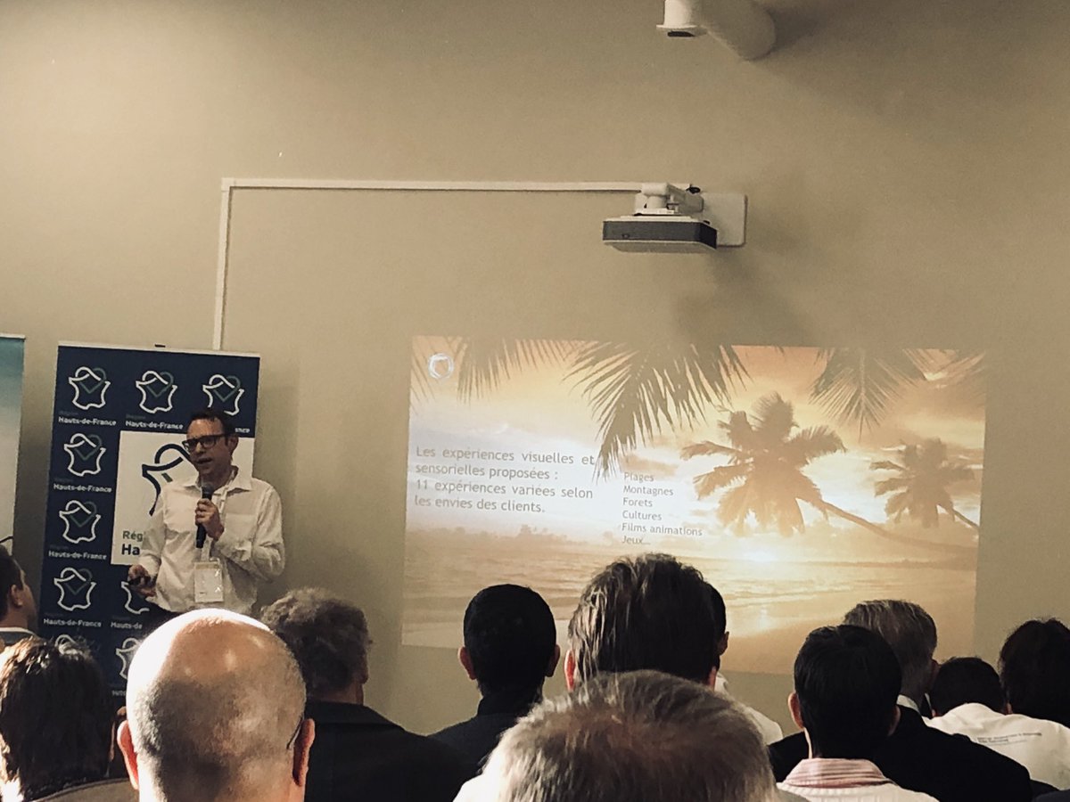 #ETD♦️la #startup <a href="/VirtySens/">VirtySens</a> propose une capsule de voyage multi-sensoriel. Grâce à un casque de réalité virtuelle les personnes hospitalisées peuvent voyager ! #Euratechnologies #VR #MBADMB