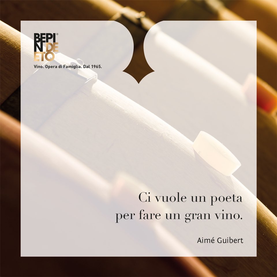 “Ci vuole un poeta per fare un gran vino”. (Aimé Guibert) 🍇🍷
#BepinDeEto #ParoleDiVino