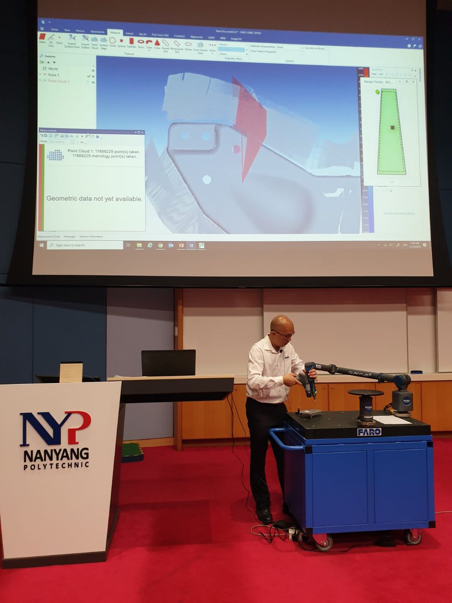 FaroAsia's tweet photo. Highlights from 3D Metrology &amp; Inspection for Advanced Digital Manufacturing Seminar yesterday at Nanyang Polytechnic. Featuring our experts demonstrating the use of FaroArm. https://t.co/JppwGnxJ6e