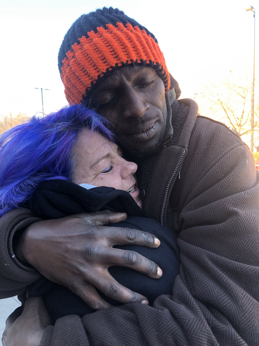 thewingsofarmor's tweet image. Just look at LAs face. It’s shows comfort, it shows the world that he is not invisible and  it shows gratitude that someone (Carol) actually cares to stop and give a hug. ￼